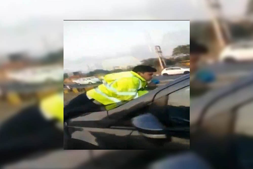 Watch: Traffic Police Asks Gurugram Man To Stop Car, He Drags Him On Bonnet