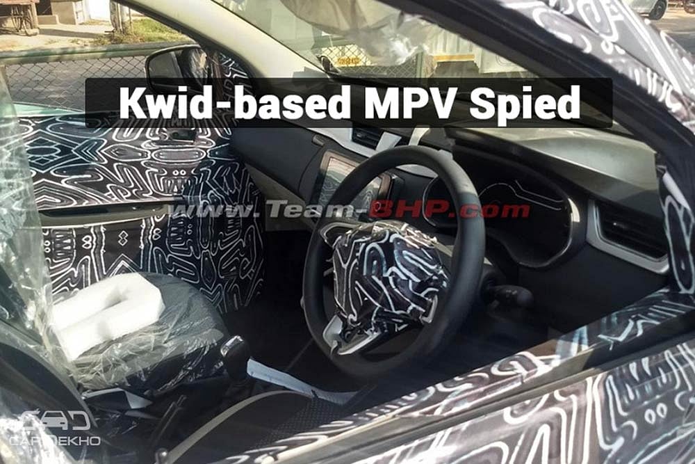 Renault Kwid-based MPV (RBC) Interior Spied; Gets Automatic Transmission, Touchscreen