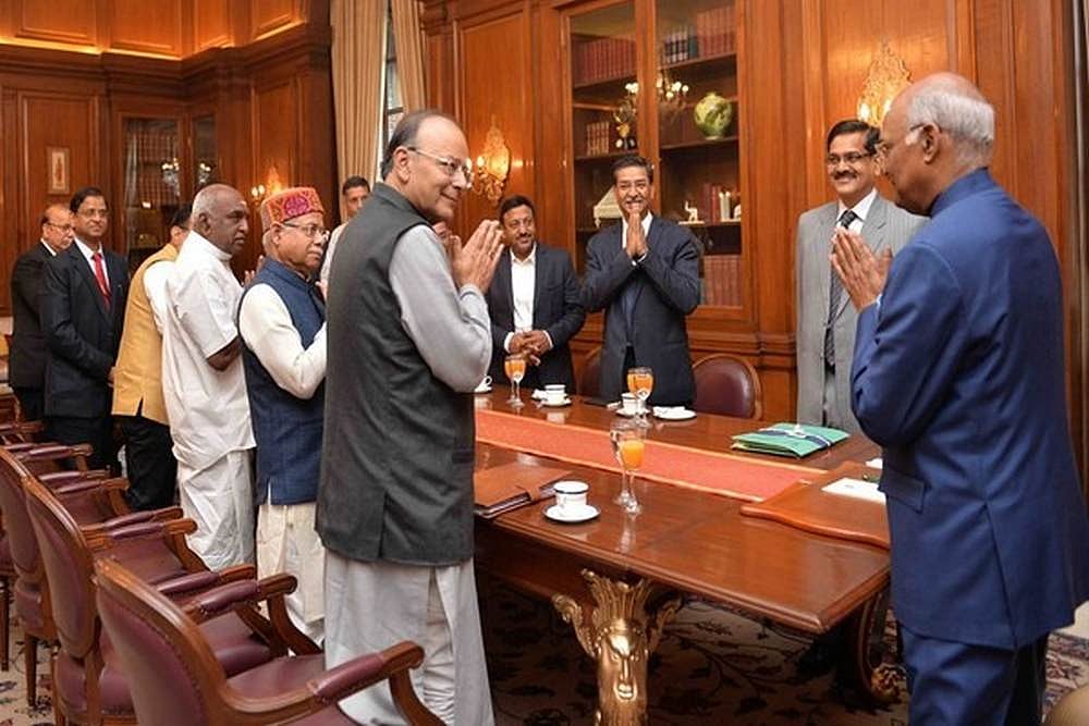 Finance Minister Jaitley Calls On President Ahead Of Union Budget