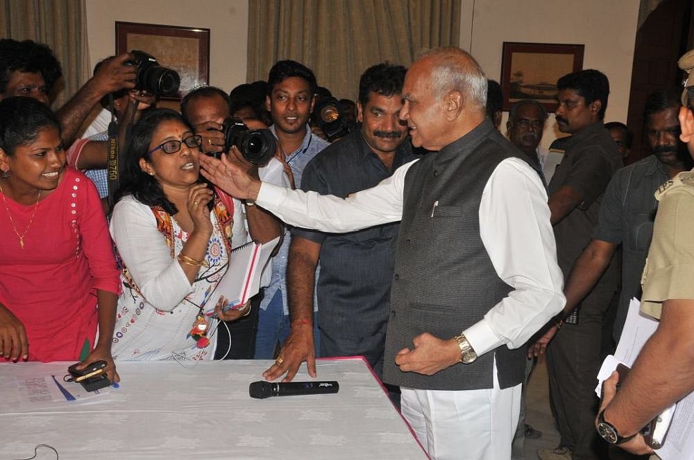 Tamil Nadu Governor Facing Allegations Of Sexual Misconduct, Pats Woman Journalist's Cheek To Parry Question