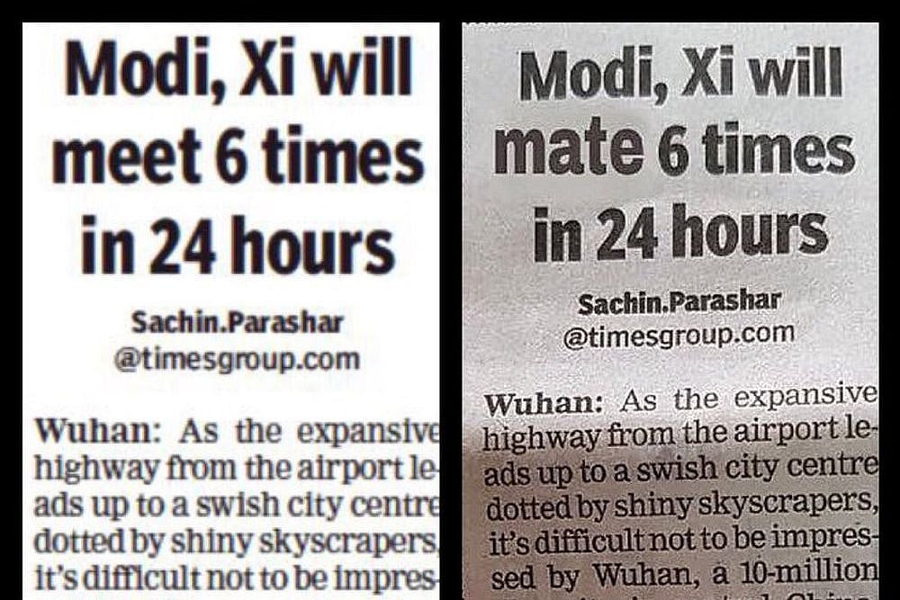 No, The Times Of India Did Not Say Modi And Xi Will 'Mate' Six Times In 24 Hours'