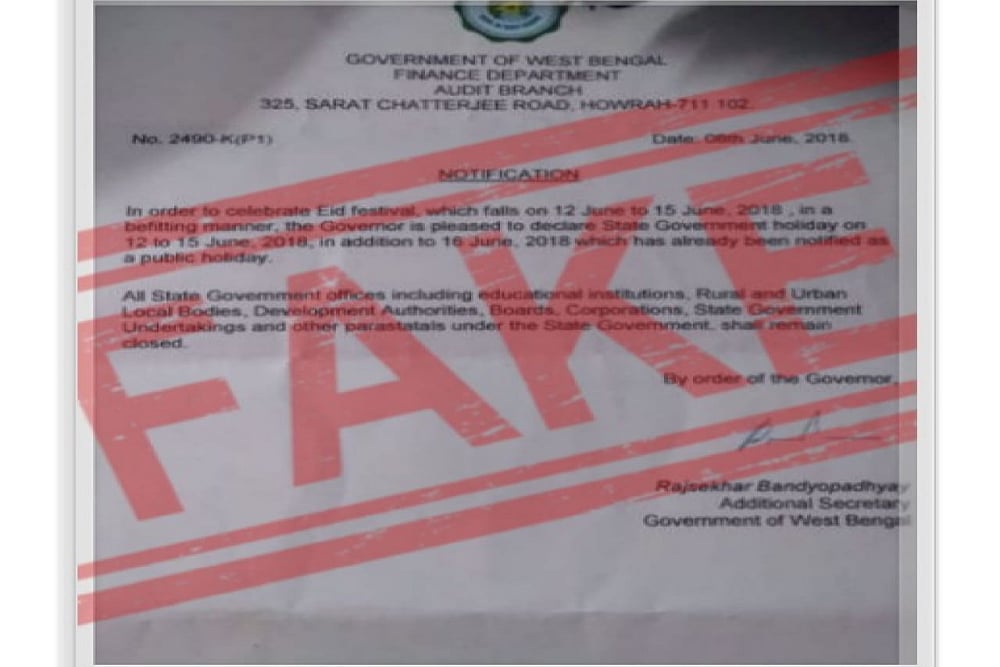 No, Mamata Govt Did Not Declare Five-Day Holiday For Eid In West Bengal: Police