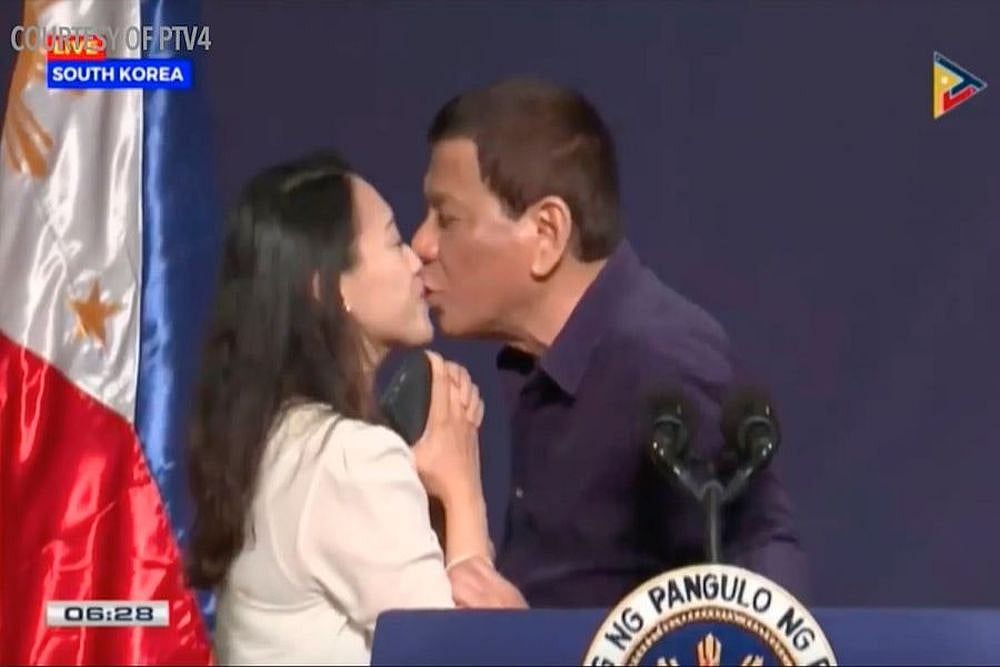 Philippines President Rodrigo Duterte Kisses Woman, Draws Controversy