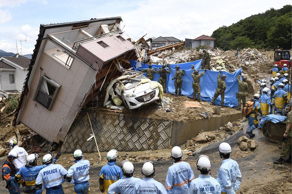 Japan Rescuers Go House To House As Deadly Floods, Landslides Claim 141 Lives