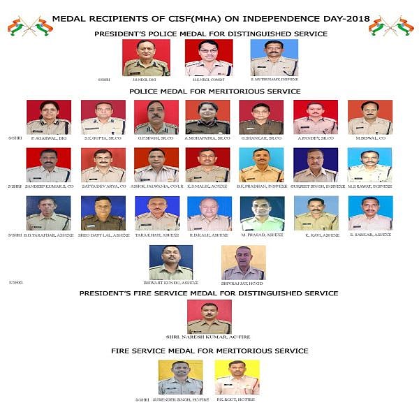 Independence Day: 29 CISF Personnel Awarded President's Police Medals