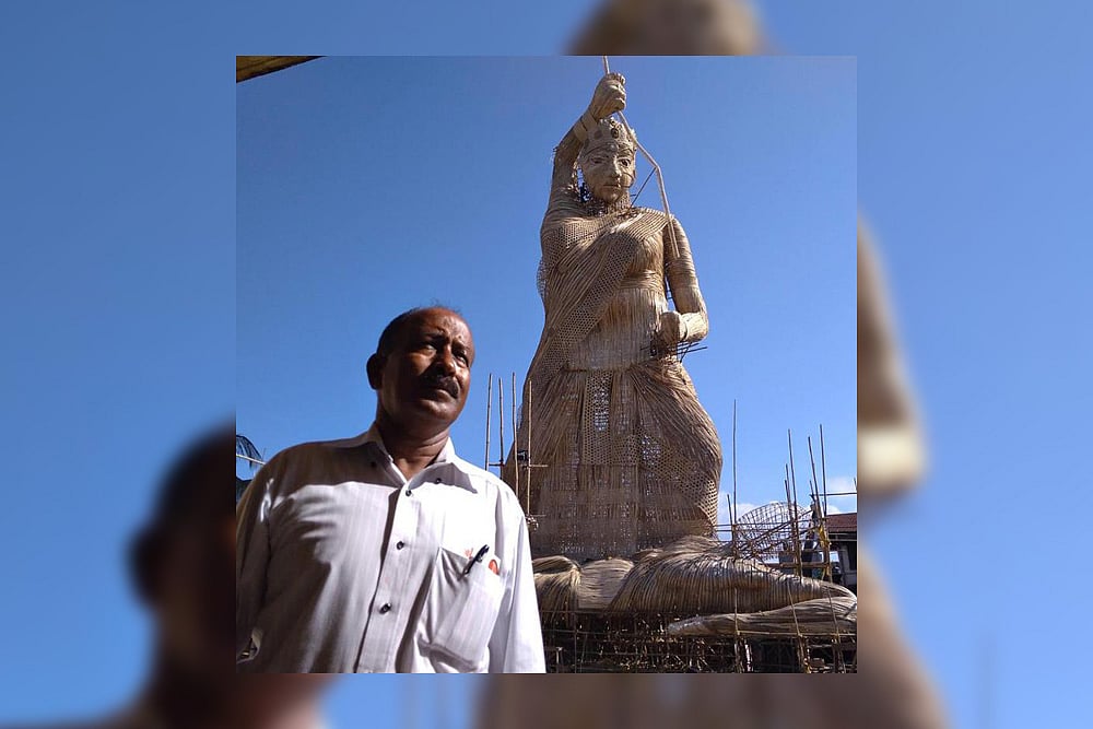 Assamese Artist Nuruddin Ahmed Gets Into Limca Book Of Records For Tallest Durga Idol