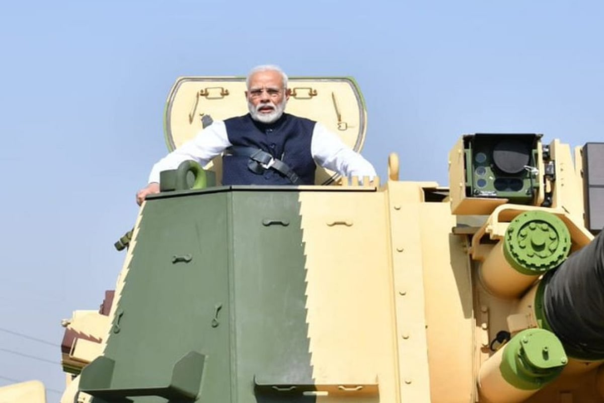 Watch: PM Modi Takes A Ride In A Tank At L&T's Gun-Making Facility ...