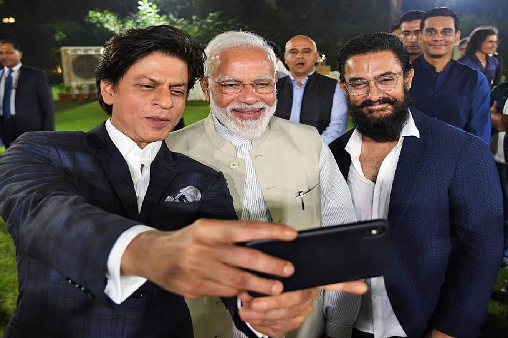 PM Meets Bollywood Stars, Pays Tribute To Mahatma Gandhi