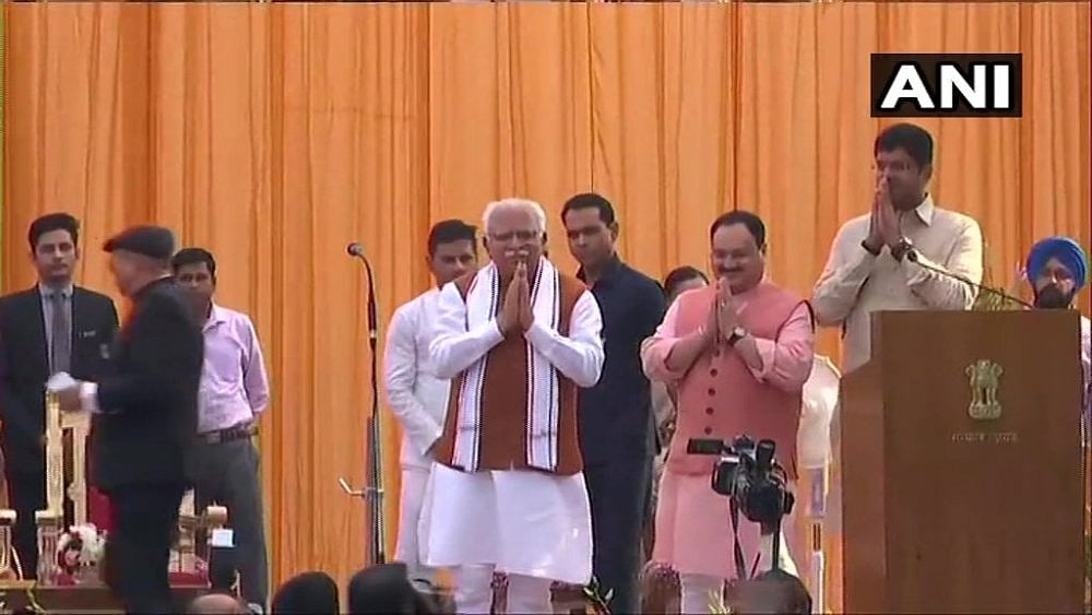 Manohar Lal Khattar Takes Oath As Haryana Chief Minister; Dushyant Chautala As His Deputy