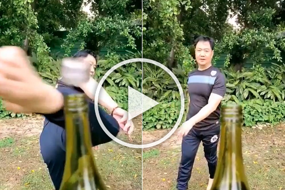 Union Sports Minister Kiren Rijiju Aces #BottleCapChallenge With Stunning Kick - WATCH
