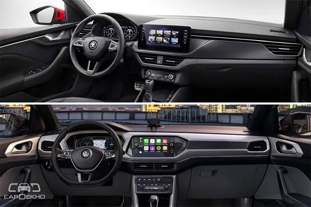 Skoda Kamiq Vs Volkswagen T-Cross: Interior Pics