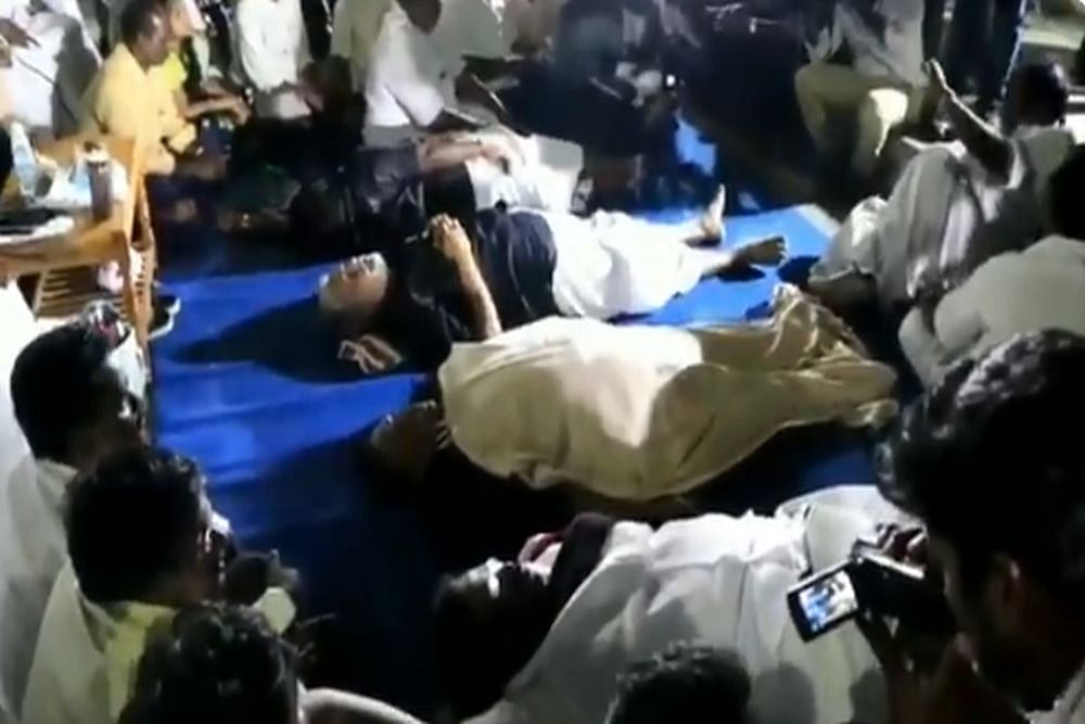 Puducherry CM Stages Dharna On Streets, Demands Recall Of Gov Kiran Bedi