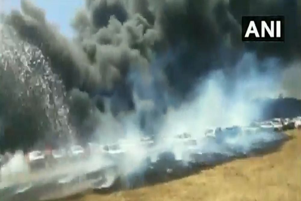About 300 Cars Gutted As Fire Breaks Out At Aero India 2019 Parking Space In Bengaluru