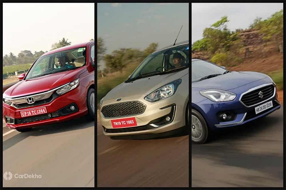 Maruti Dzire Vs Ford Aspire Vs Honda Amaze Petrol-MT: Real World Performance Comparison