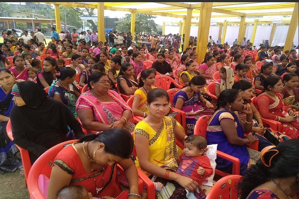 An outreach programme being held in Daman as part of the Poshan Pakhwada