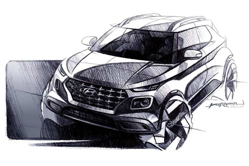 2019 Hyundai Venue Teased In Official Sketches Ahead Of April 17 Debut