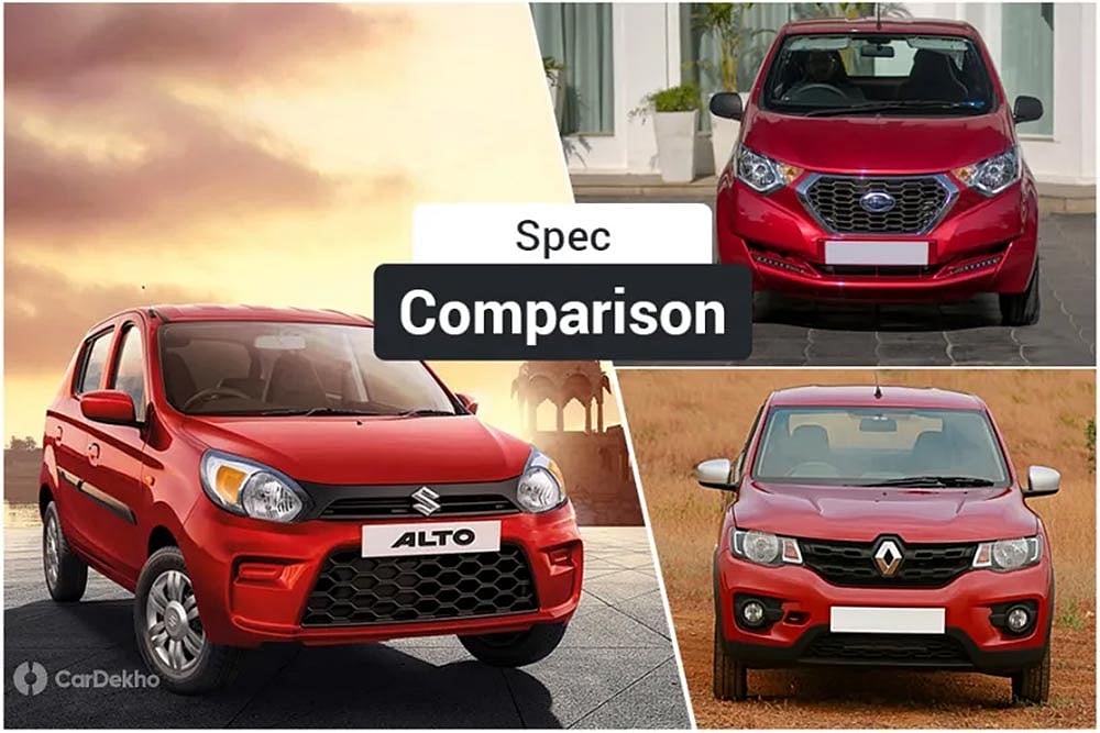 Maruti Suzuki Alto 2019 vs Renault Kwid vs Datsun redi-GO: Spec Comparison
