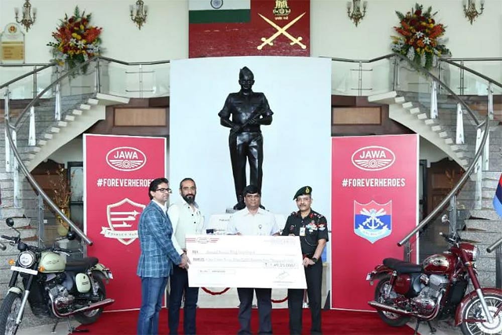 Jawa Hands Over Rs 1.49 Crore To Armed Forces Flag Day Fund