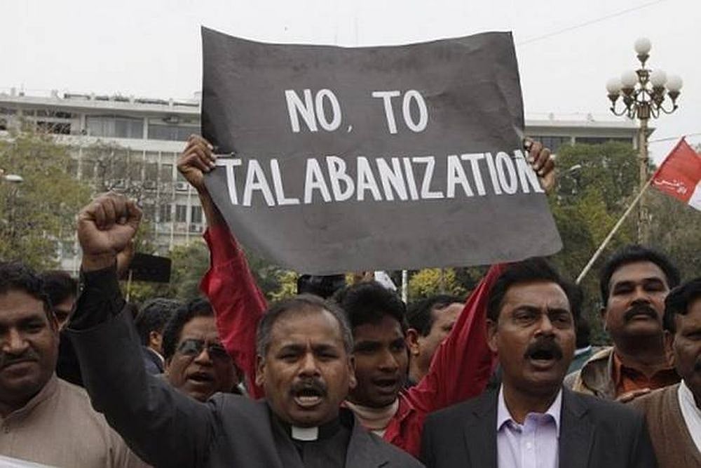 People protesting the blasphemy law in Pakistan. (Representative image) 