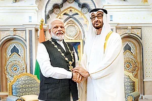 An Indian Dhow Drops Anchor