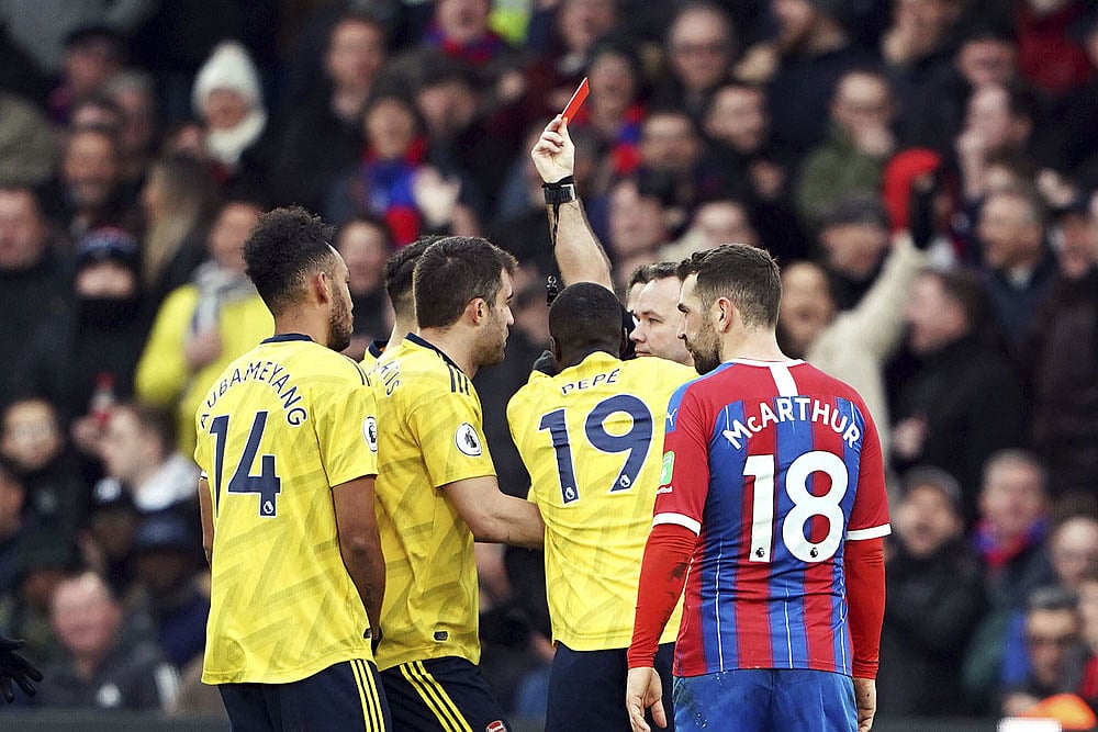 EPL | Crystal Palace 1-1 Arsenal: Pierre-Emerick Aubameyang Scores And Sees Red
