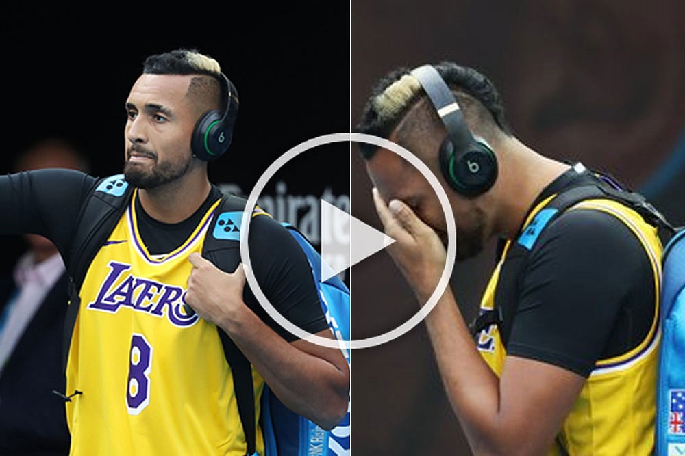Australian Open: Nick Kyrgios Warms Up In Kobe Bryant's LA Lakers Jersey Before Rafael Nadal Clash - WATCH