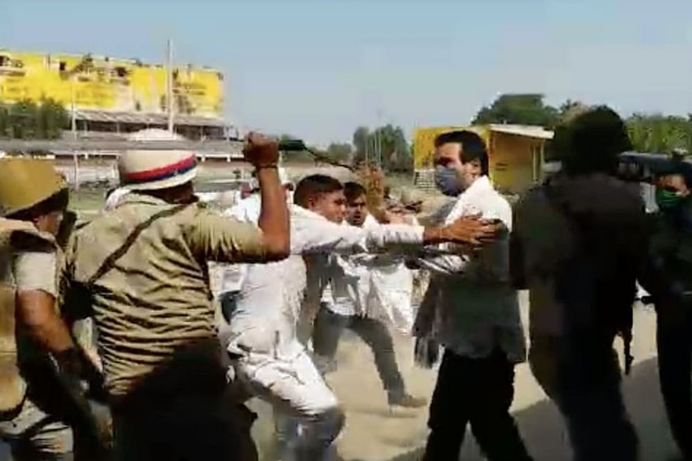 Hathras Case: UP Police Lathicharges RLD Leader, Party Stages Protest