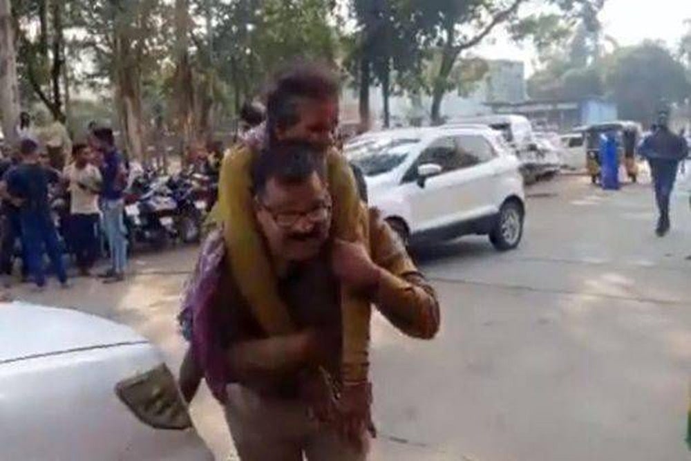 Madhya Pradesh Cop Who Carried Injured Woman On His Back Wins Hearts