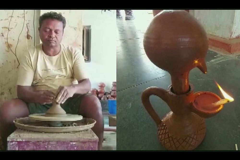Chhattisgarh Potter Flooded With Orders For His Unique Magic Lamps That Burn 24 Hours