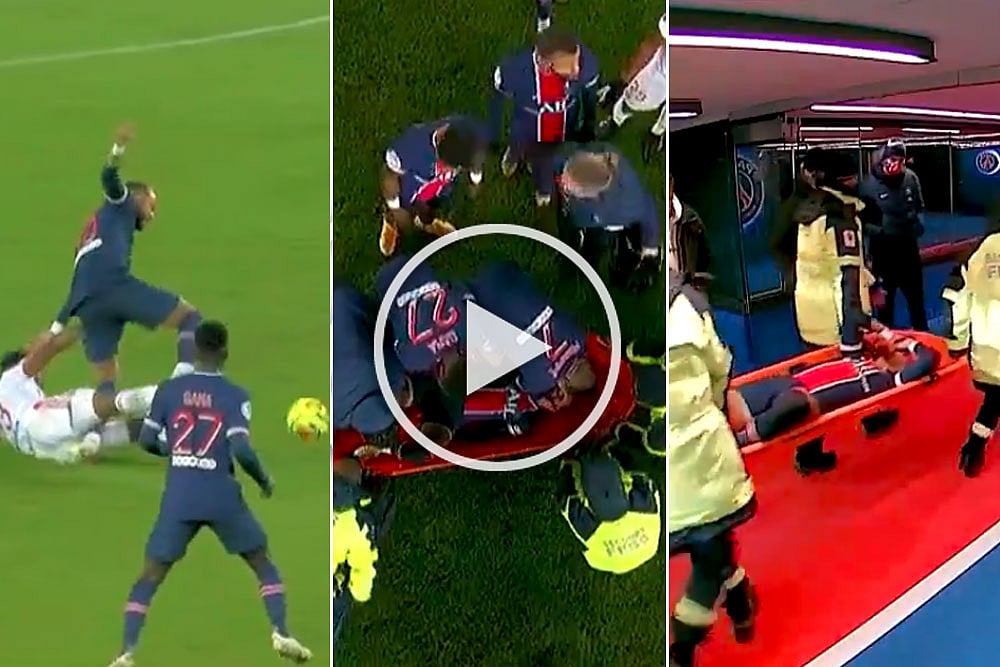 PSG 0-1 Lyon: Nasty Tackle! Tearful Neymar Leaves On Stretcher - VIDEO