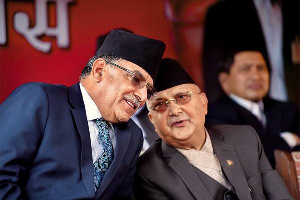 Prachanda and K.P. Sharma Oli in Kathmandu