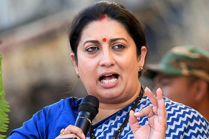 Smriti Irani Lashes Out At Congress Over Farmers' Welfare, Cow Protection