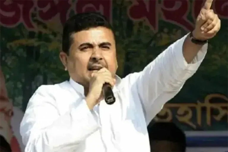 Adhikari got down from his vehicle to confront the protesters. - File photo