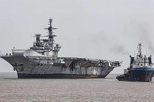 INS Surat tested in Arabian Sea.
