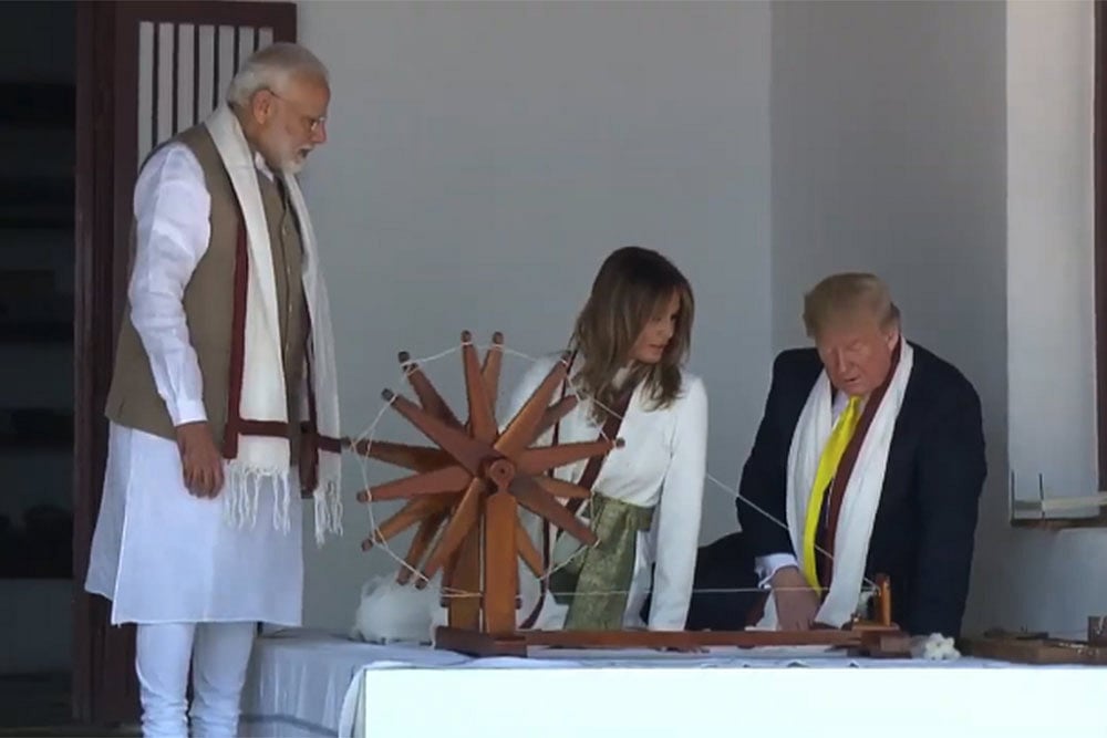 Donald Trump Visits Sabarmati Ashram With Wife Melania, Thanks 'Great Friend' PM Modi