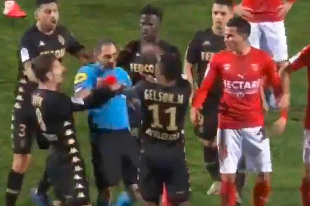 Monaco's Gelson Martins Suspended Indefinitely For Pushing Referee