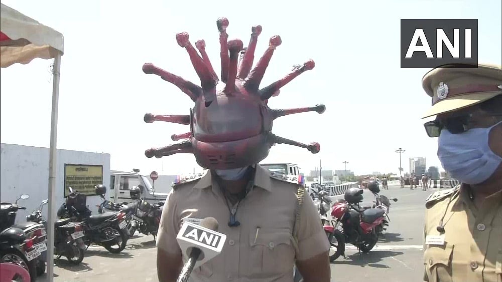 'Thought This Would Scare Them To Stay Home': Chennai Police Try Coronavirus Helmet