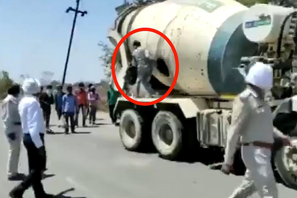 Watch: 14 Migrants Found Crammed Inside Cement Mixer Of Truck In Indore