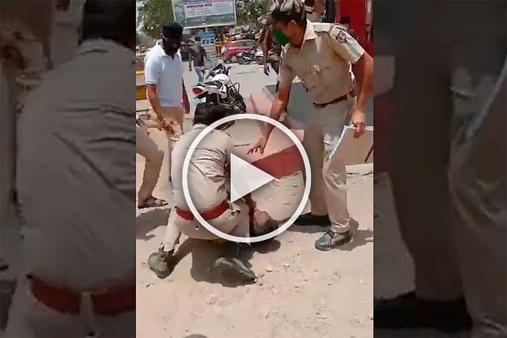 Watch: Rajasthan Cop Kneels Down On Man's Neck For Not Wearing Mask In Public