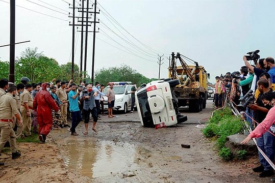 Car Carrying Vikas Dubey Tried To Avoid Cattle, But Overturned: Police