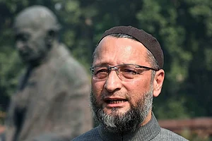 PTI : AIMIM president Asaduddin Owaisi |