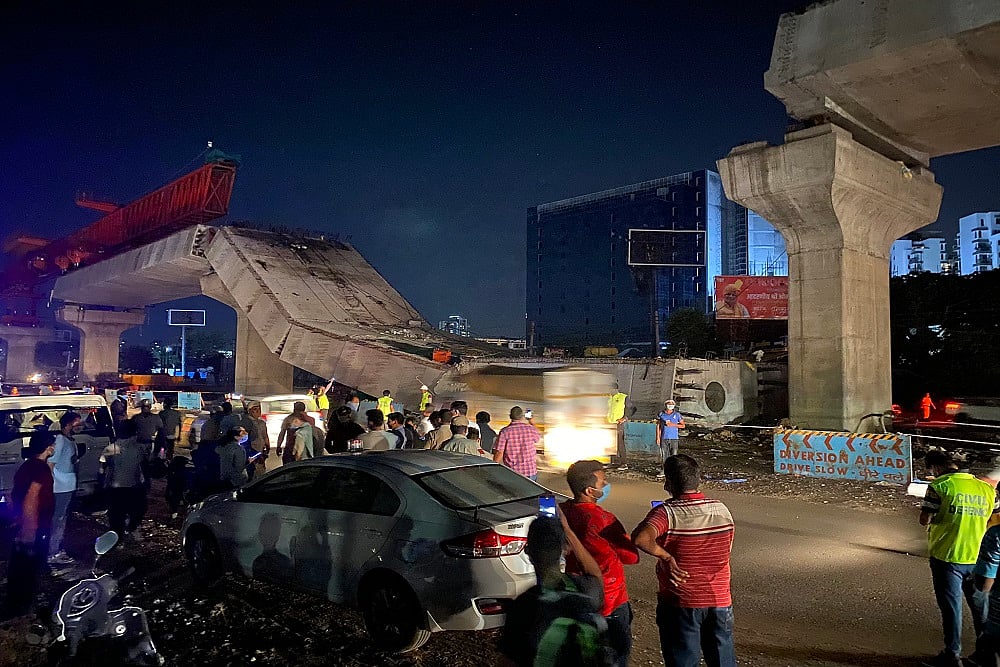 2 Hurt As Portion Of Under-construction Flyover Collapses In Gurgaon