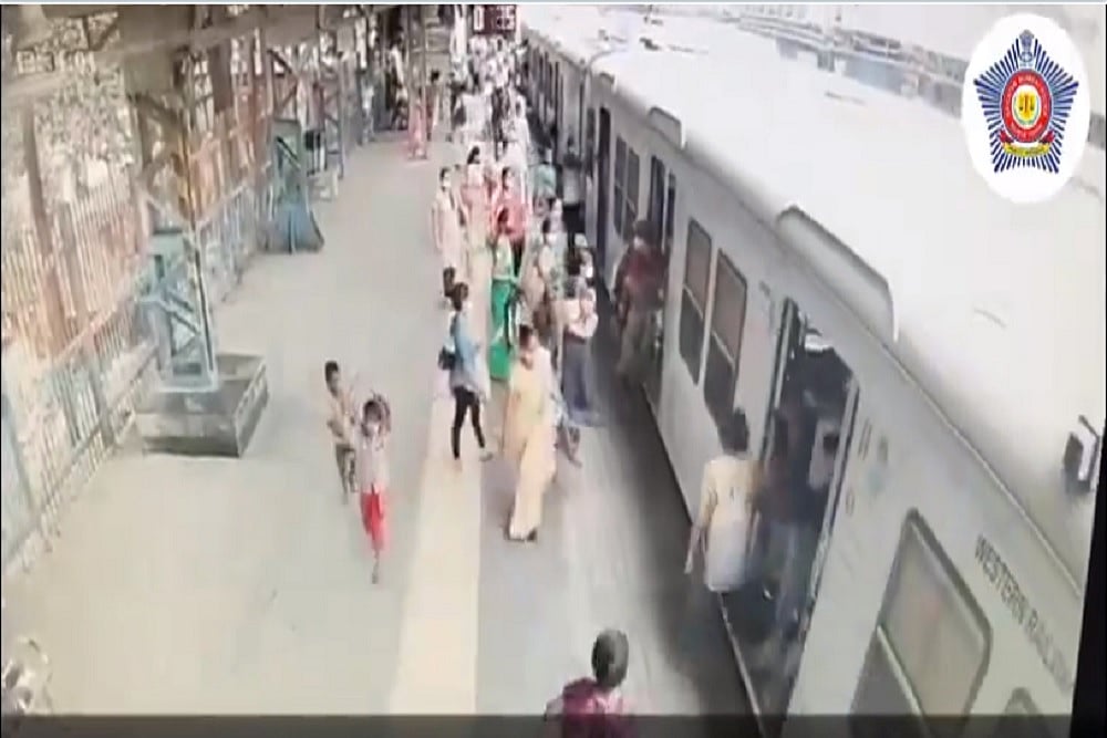 Watch: Brave Mumbai Cop Saves Man Who Slipped While Boarding A Moving Train