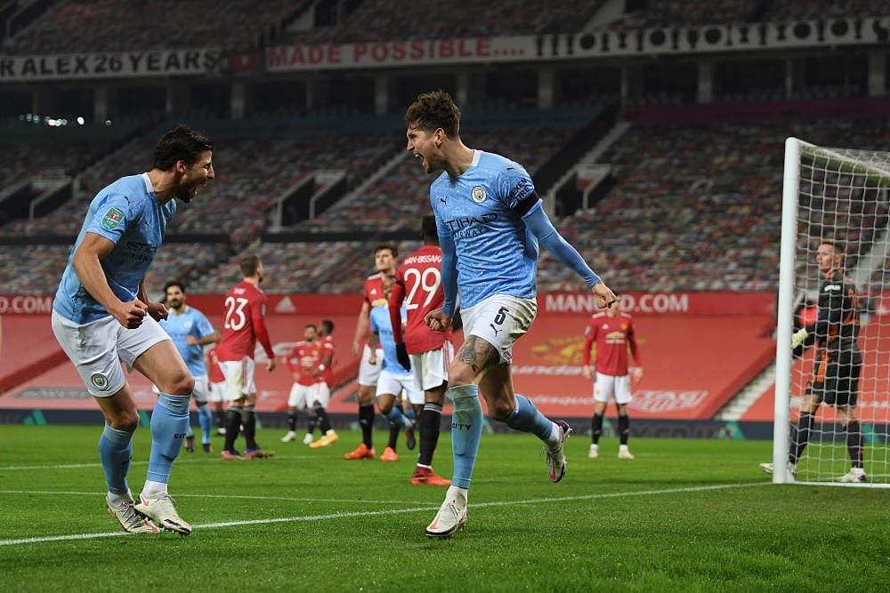 John Stones Ends Goal Drought As Man City Beat Man United 2-0 To Reach EFL Cup Final