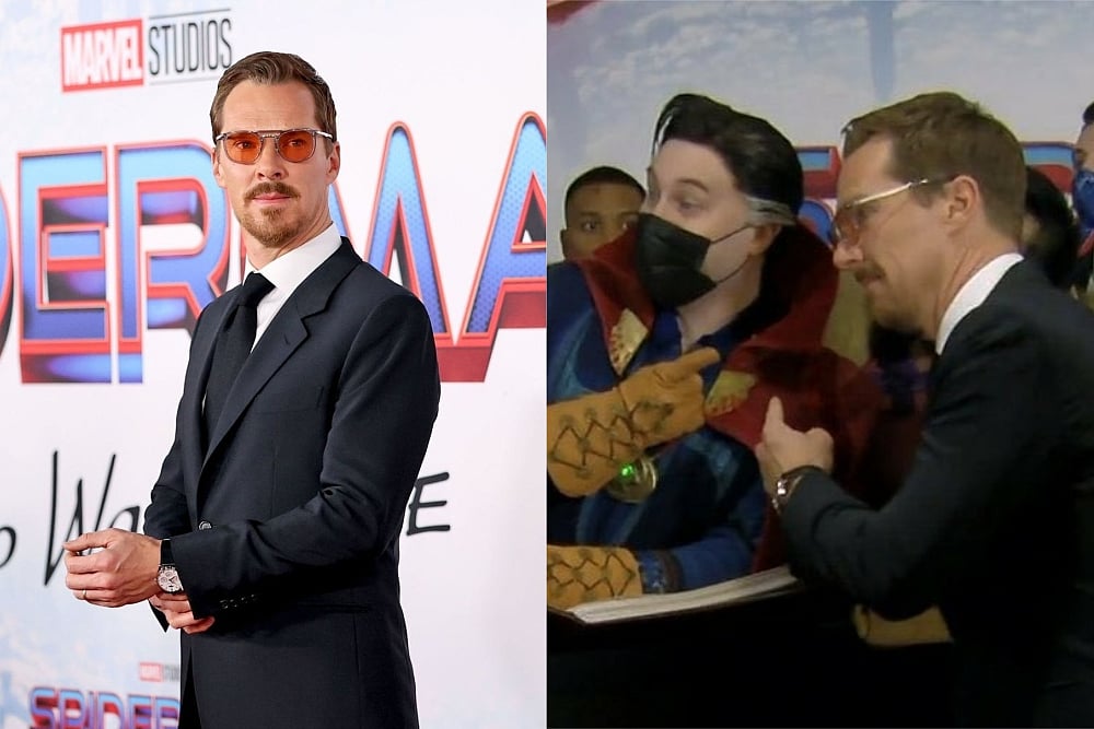 Watch: Benedict Cumberbatch Runs From Security At 'Spider-Man: No Way Home' World Premiere
