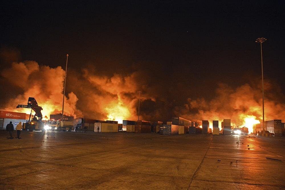 Fire at Syria port after Israeli attack