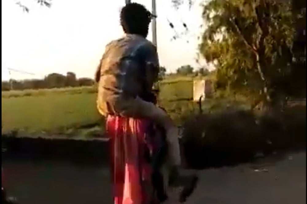 Watch: Pregnant Woman Thrashed, Forced To Walk 3 Km With Teenage Boy On Shoulders - null