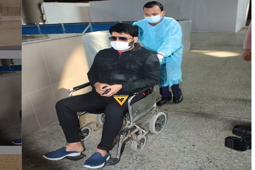 Comedian Kapil Sharma Spotted In Wheelchair At Mumbai Airport