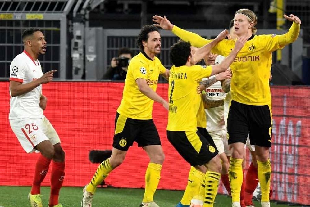 Borussia Dortmund 2-2 Sevilla: Erling Haaland Brace Sends Hosts Through To Quarter-finals