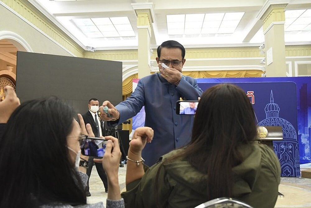 Riled By Questions, Thai PM Sprays Sanitizer On Journalists, Video Goes Viral